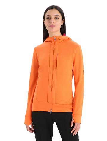 Bluzy Z Kapturem Icebreaker Merino Quantum III Long Sleeve Zip Damskie Różowe | PL 1272KORI